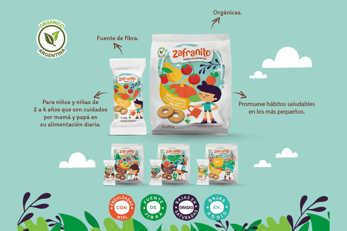Zafrán lanzó nuevas galletitas orgánicas para combatir la obesidad infantil